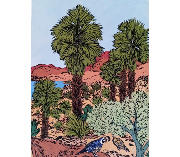 "Oasis ~ Fan Palms" - Mimi Williams